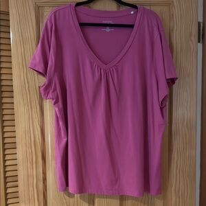 Kohl's Purple Pink Relaxed Ruched Short Sleeve Tee